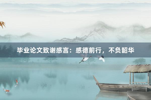 毕业论文致谢感言:感德前行,不负韶华